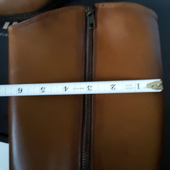 Frye Marissa Medallion Women's Cognac Leather Tall Riding Low Heel Boots size 7M - Picture 8 of 10